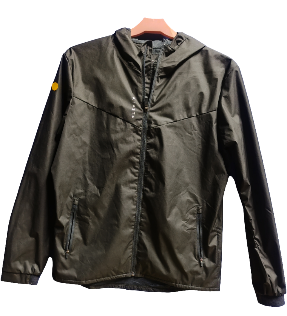 Coat (Lightweight) Kipsta Decathlon, black, water resistant, age 12-13