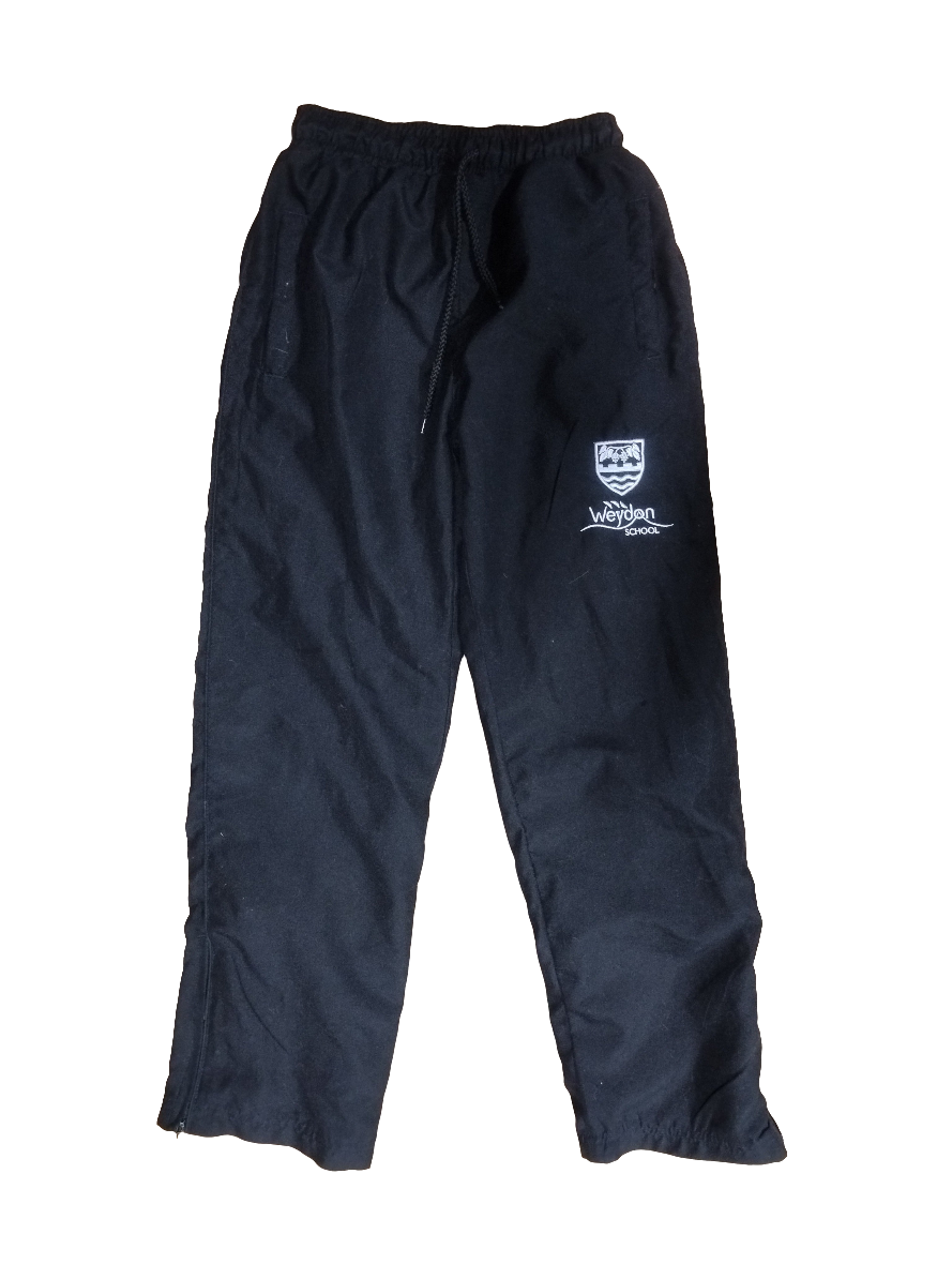PE track pants - old style, Weydon branded (baggy, lined, zip bottom)