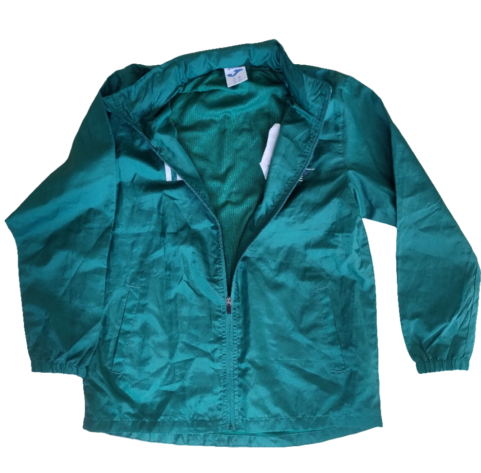 PE green rain jacket GCSE (numbered/non-numbered)