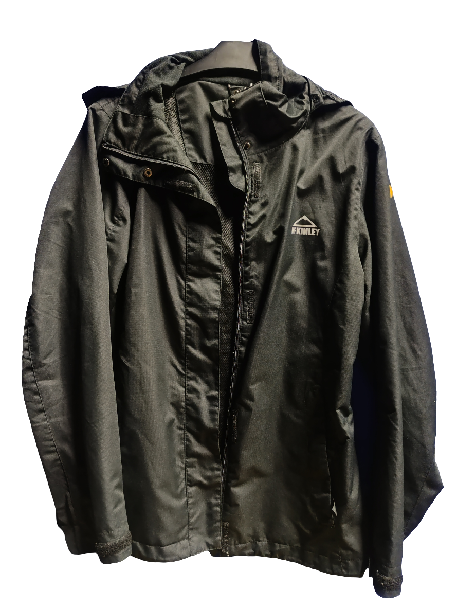 Coat (Lightweight) McKinley, black, water resistant, size UK 10 adult